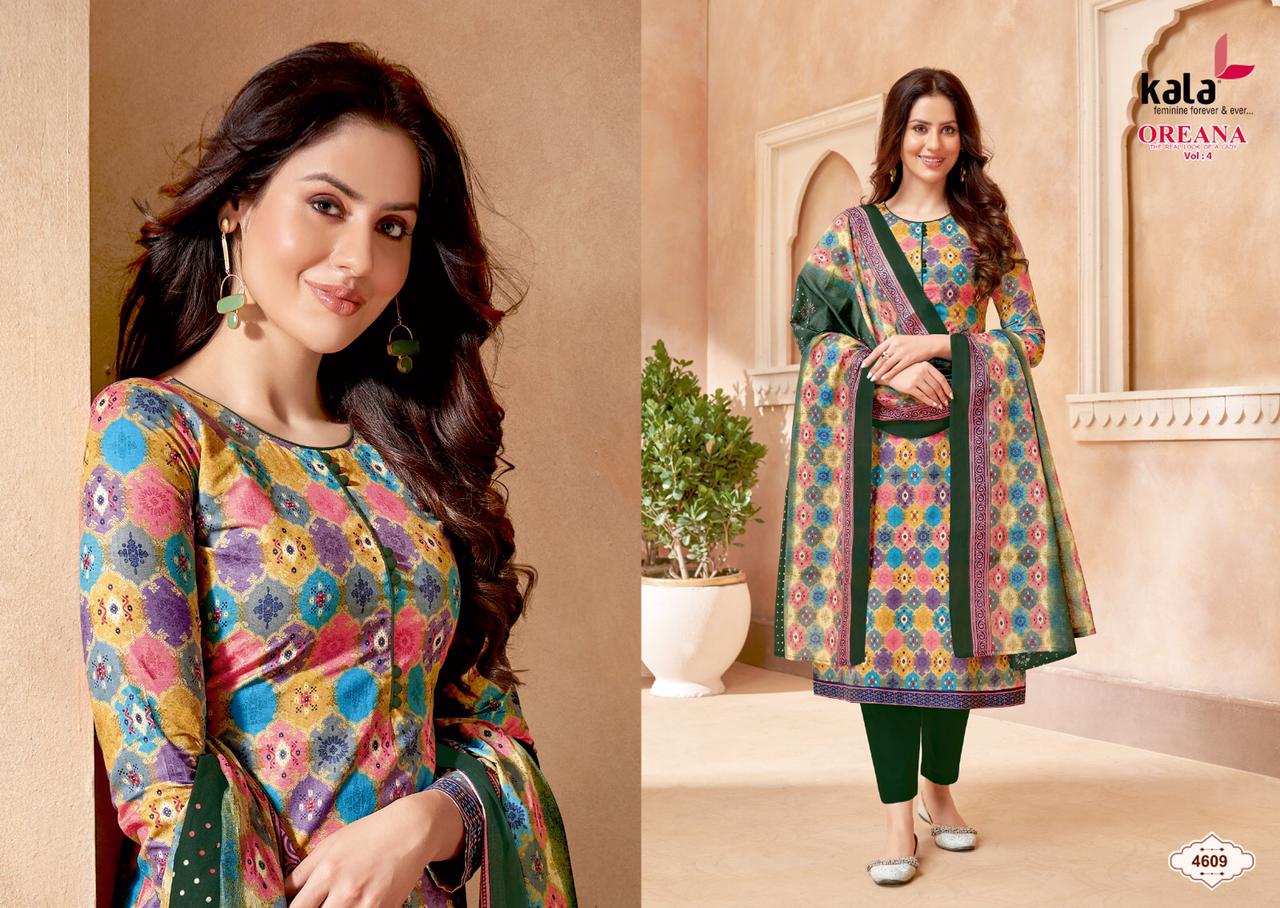 Oreana Vol 4 By Kala Cotton Dress Material Catalog